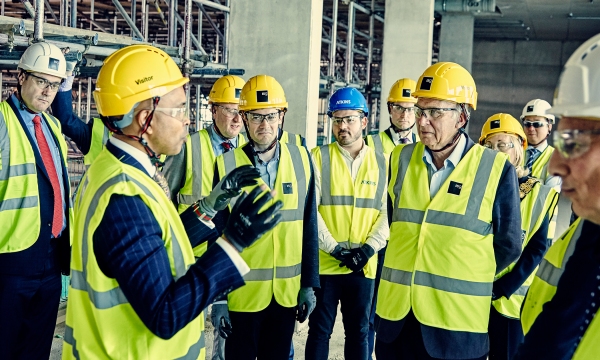 Sir Vince Cable marks the topping out of Richmond upon Thames College building