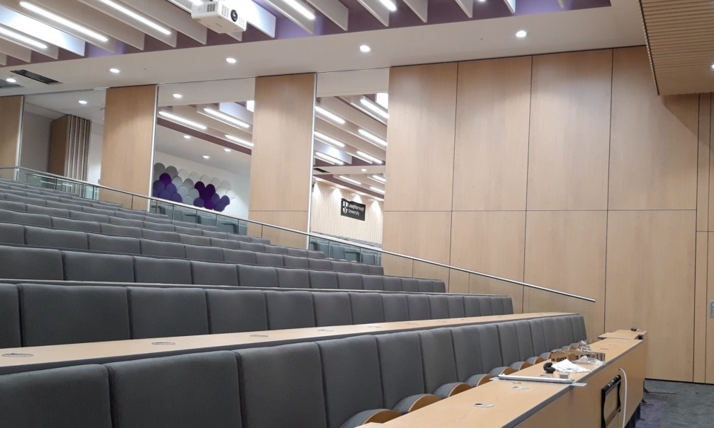 Automatic wall divides stepped lecture theatre